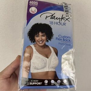 Playtex 18 Hour Bra 48DD #4695 Wireless White True Support Custom Flex Back NWT